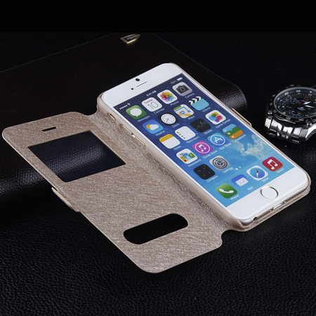 IPhone6 4.7inch silk stripe cover case with window