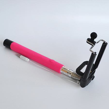 Cable take pole selfie stick for IOS and Android Smartphone